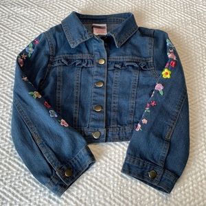 Nannette Kids Girls Denim Jacket with Embroidered Flowers 6x